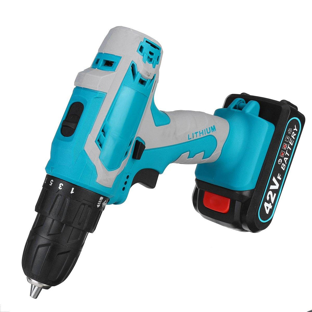 48V Cordless Electric Drill Screwdriver Impact Function Rechargeable Drill Tool W/ 1/2pc Battery - MRSLM