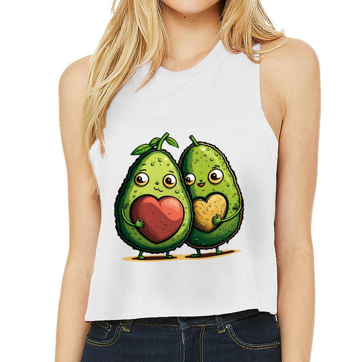 Avocado Racerback Cropped Tank - Love Couple Women's Tank - Graphic Tank Top - MRSLM