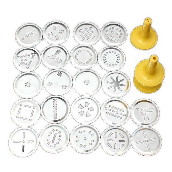 Stainless Steel Non-Stick Cookie Press Set Include 22 Shapes & 4 Decorating Tips - MRSLM