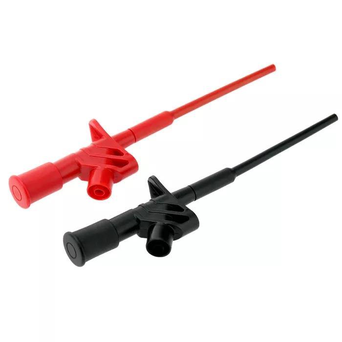 2Pcs Black DANIU P5004 Professional Insulated Quick Test Hook Clip High Voltage Flexible Testing Probe - Black - MRSLM