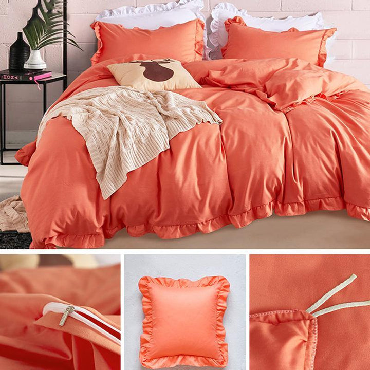 Super Soft Concise Nordic Style 3 Pieces Bedding Sets Twin Queen King Size Pillowcase Quilt Cover Set - MRSLM