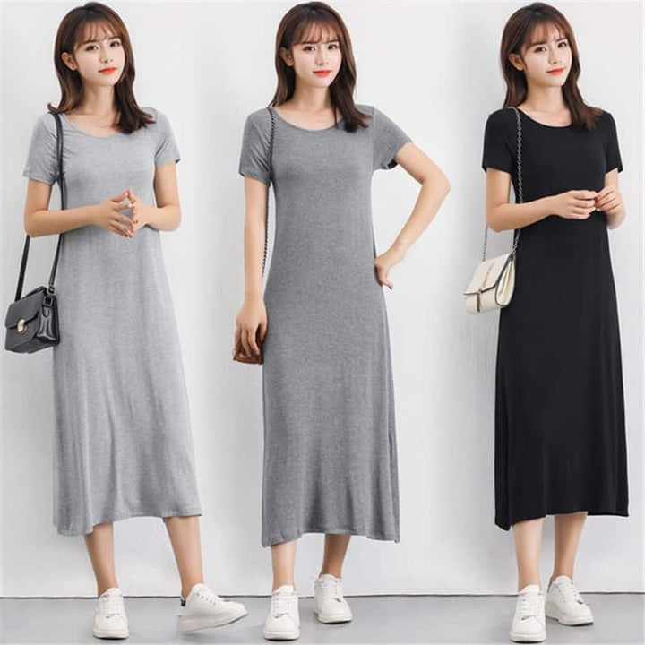 Women's Modal Knitted Summer T-Shirt Dress