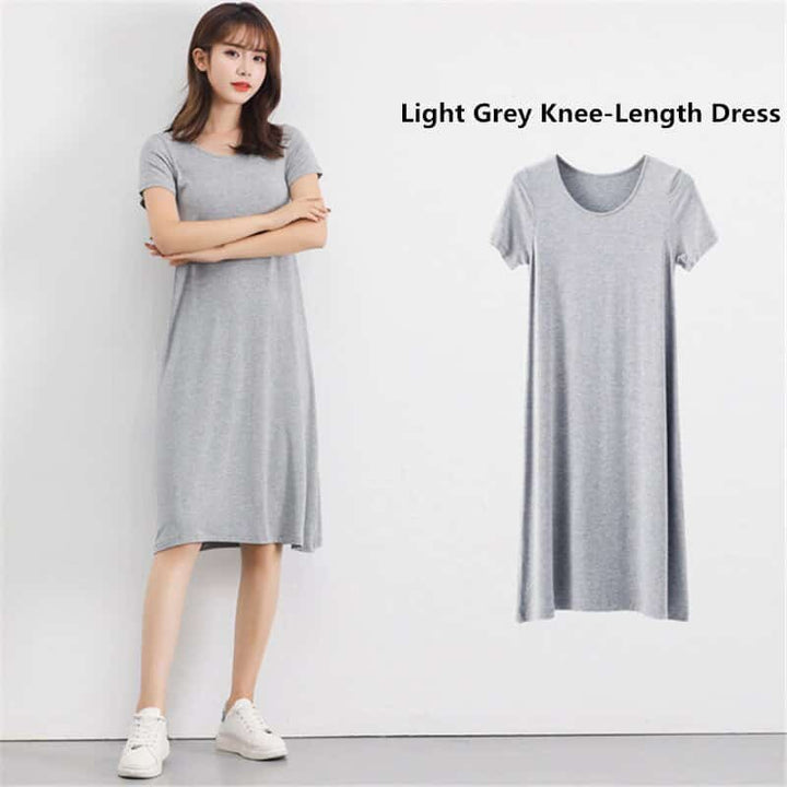 Women's Modal Knitted Summer T-Shirt Dress