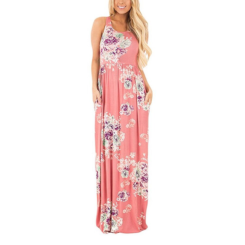 Romantic Bohemian Summer Long Floral Women’s Dress