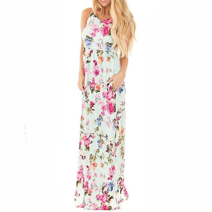 Romantic Bohemian Summer Long Floral Women’s Dress