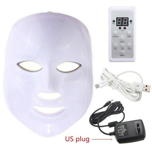 Photon LED Skin Rejuvenation Therapy Face Facial Mask 3 Colors Light Wrinkle Removal Anti Aging - MRSLM