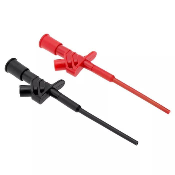 5Pcs Red DANIU P5004 Professional Insulated Quick Test Hook Clip High Voltage Flexible Testing Probe - Red - MRSLM