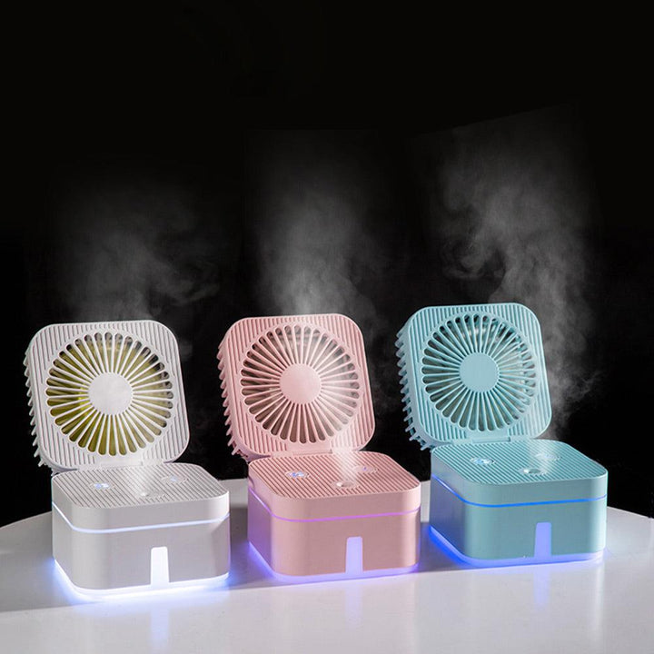 Minleaf ML-MF1 Multi-function humidifier Mini Fan Strong Wind Mute Humidification Night Light Fan - MRSLM