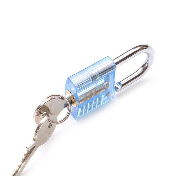 DANIU 5Pins Blue Transparent Pick Cutaway Visable Inside View Padlock Lock for Locksmith Practice Training - MRSLM