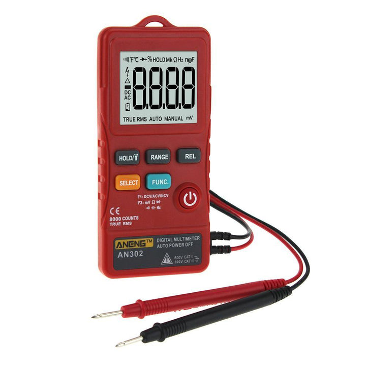 ANENG AN302 True RMS 8000 Counts Push-button Card Digital Multimeter AC/DC Tester - MRSLM