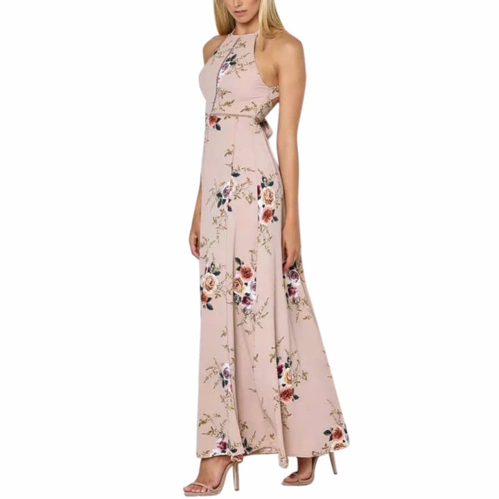 Women's Floral Printed Sleeveless Long Dress