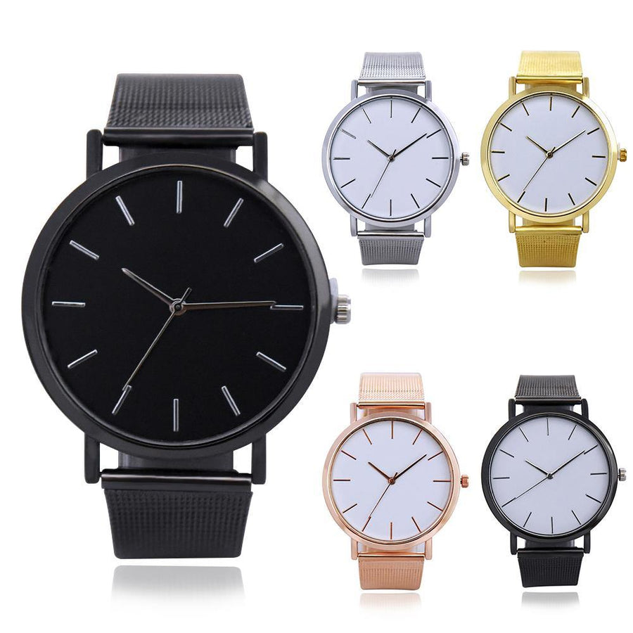 Round Dial Analog Alloy Band Quartz Wrist Watch Unisex Office School Decor Gift - MRSLM