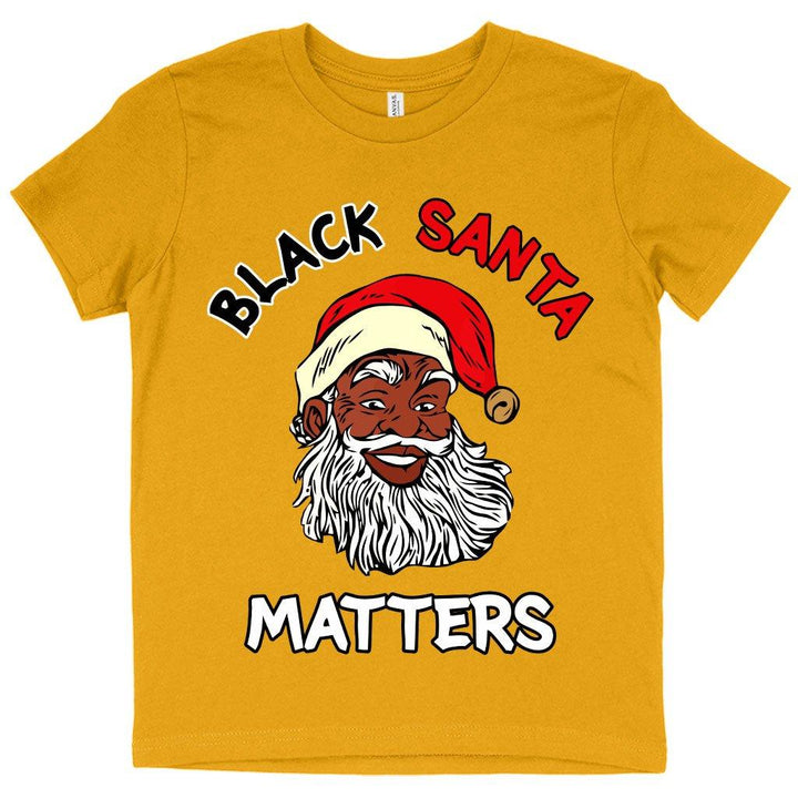 Kids' Black Santa Matters T-Shirt - Black Christmas T-Shirts - MRSLM