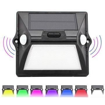 12 LED Solar Powered 7 Color Changing Wall Light with Dual Headed Motion Sensor for Outdoor Pathway - MRSLM