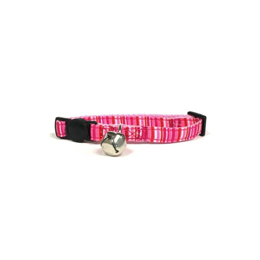 Pink Stripe Cat Collar with Breakaway Buckle - MRSLM