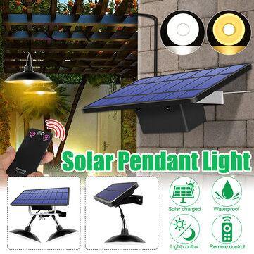 Single/Double Head Solar Powered Pendant Light LED Shed Lamp Outdoor Camping Home Garden Yard Decor - MRSLM