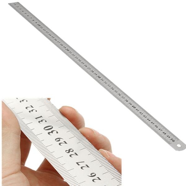 50CM Stainless Steel Double Side Scale Straight Ruler Measure Tool - MRSLM