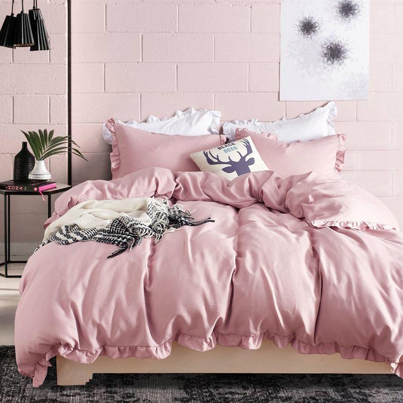 Super Soft Concise Nordic Style 3 Pieces Bedding Sets Twin Queen King Size Pillowcase Quilt Cover Set - MRSLM