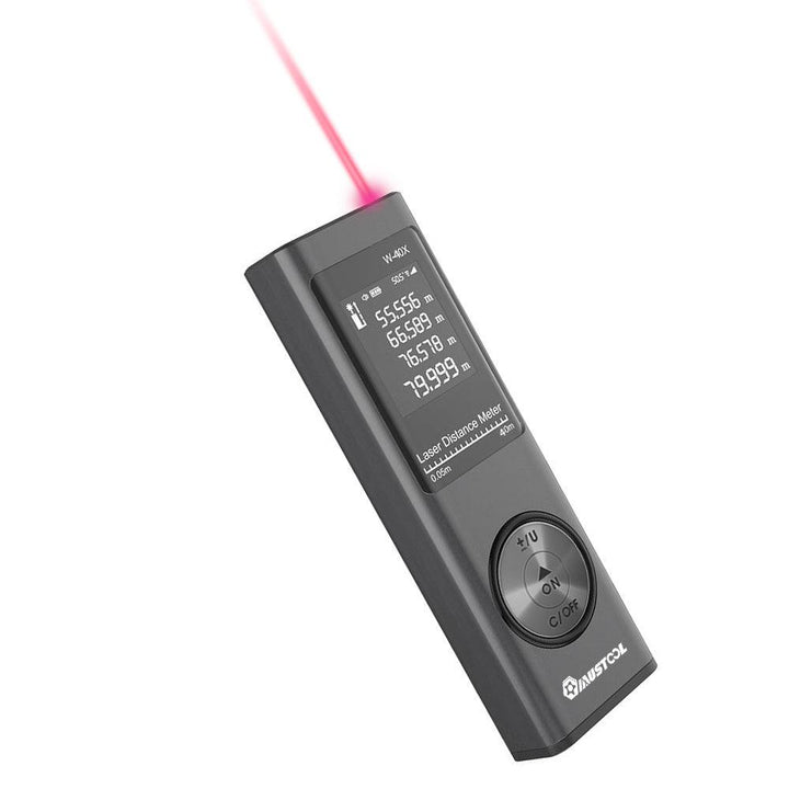 MUSTOOL 40m Digital Mini Laser Rangefinder with Electronic Angle Sensor M/In/Ft Unit Switching USB Charging Pythagorean Mode Distance Area Volume Measure Laser Distance Meter - MRSLM