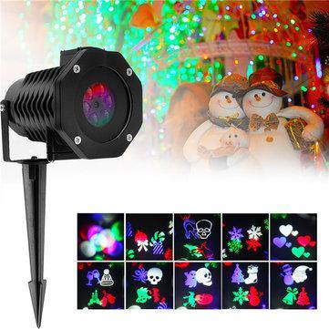 10 Patterns 6W LED Garden Snowflak Lawn Projection Lamp Outdoor Lamp for Christmas - MRSLM