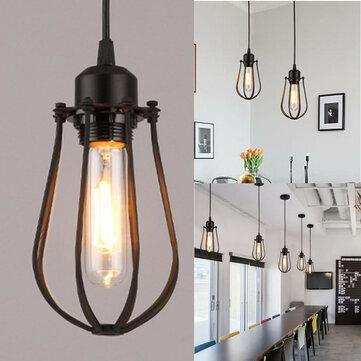 Vintage E27 Wall Lamp Retro Industrial Iron Shade Cage Ceiling Pendant Light AC110-220V - MRSLM