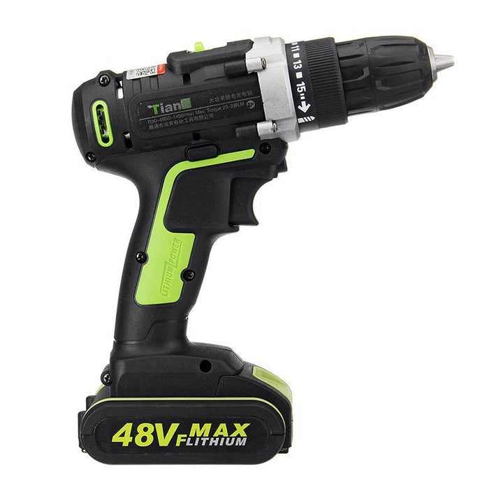 48V Electric Power Cordless Drill Screwdriver Woodworking Tool with 1/2pcs Rechargeable Batteries - MRSLM