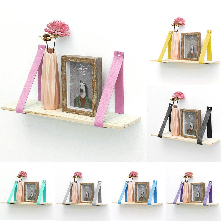 Hanging Wall Shelf Vintage Storage Floating Bookshelf Home Decorations - MRSLM