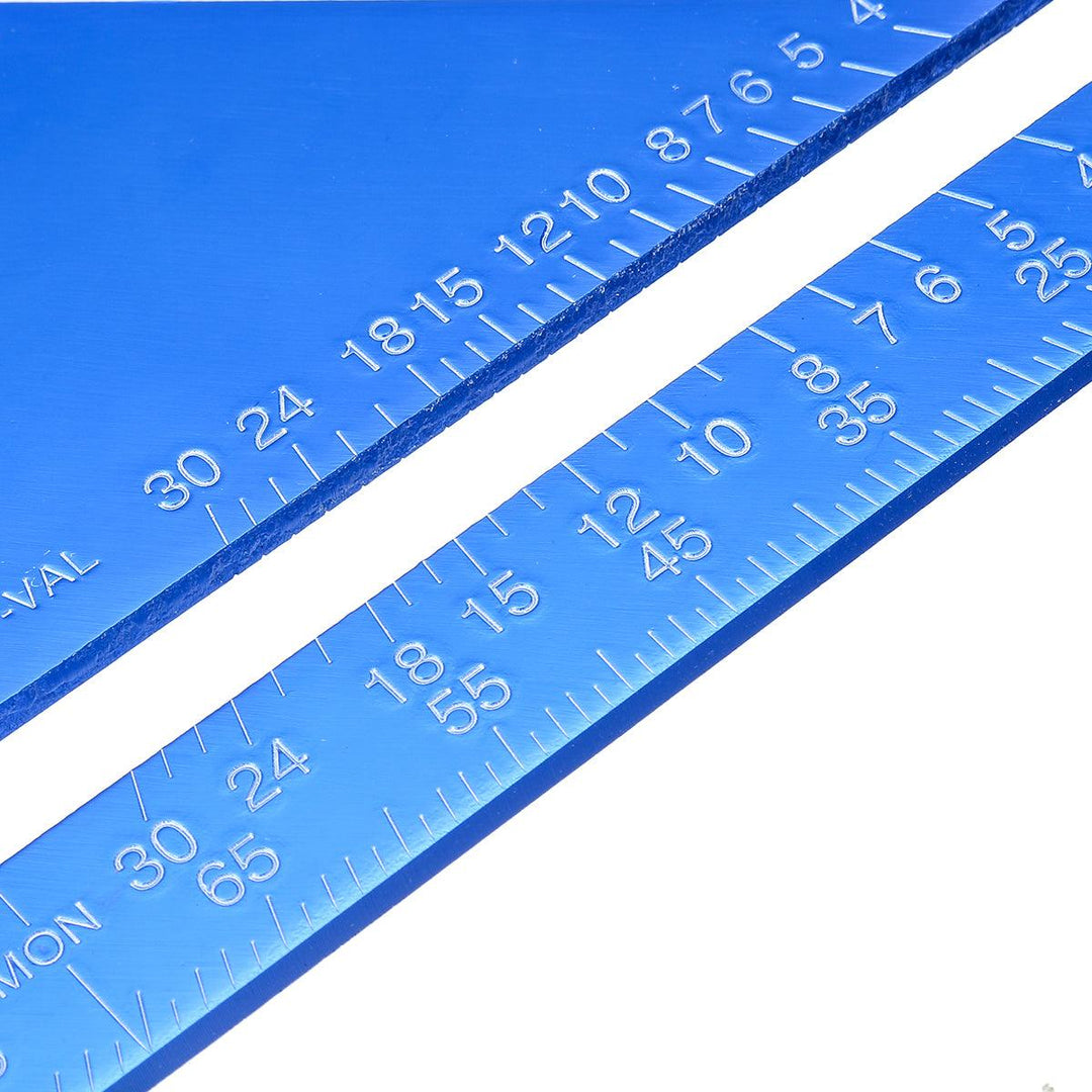 7/12" Metric/Imperia Aluminum Alloy Triangle Angle Protractor Ruler Woodworking Tool - MRSLM