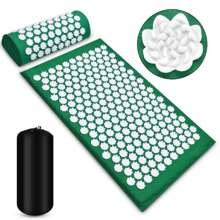 Pranamat Kuznetsov's Applicator Lotus Acupressure Massage Mat Pillow Yoga Mats Foot Neck Back Massager Shaki Mat Cushion Spike Mat - MRSLM