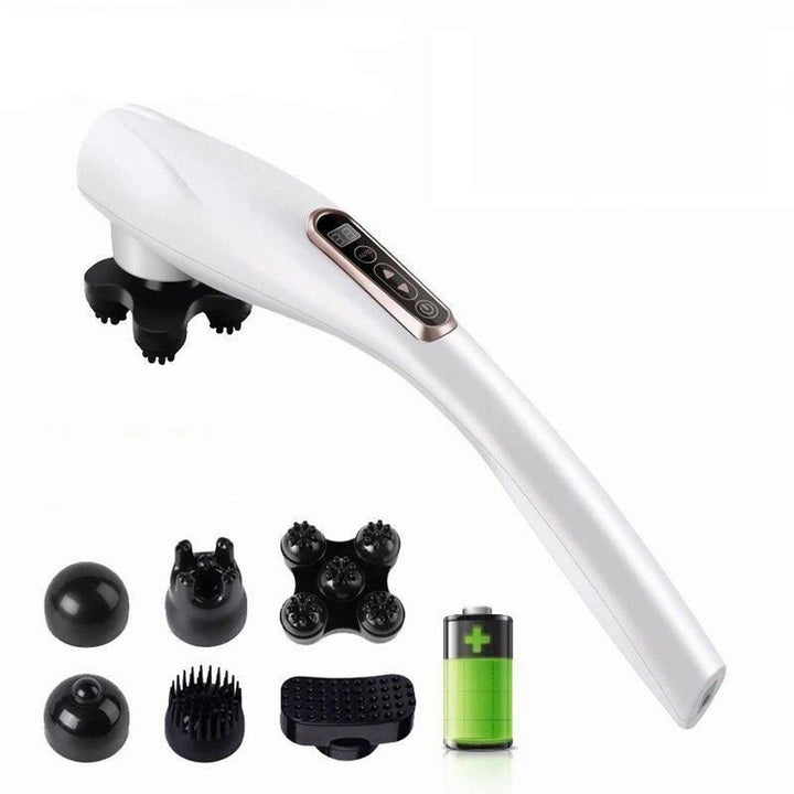 110V 2000mAh Electric Massager Wireless Handheld Full Body Neck Shoulder Massager + 6 Massage Heads - MRSLM