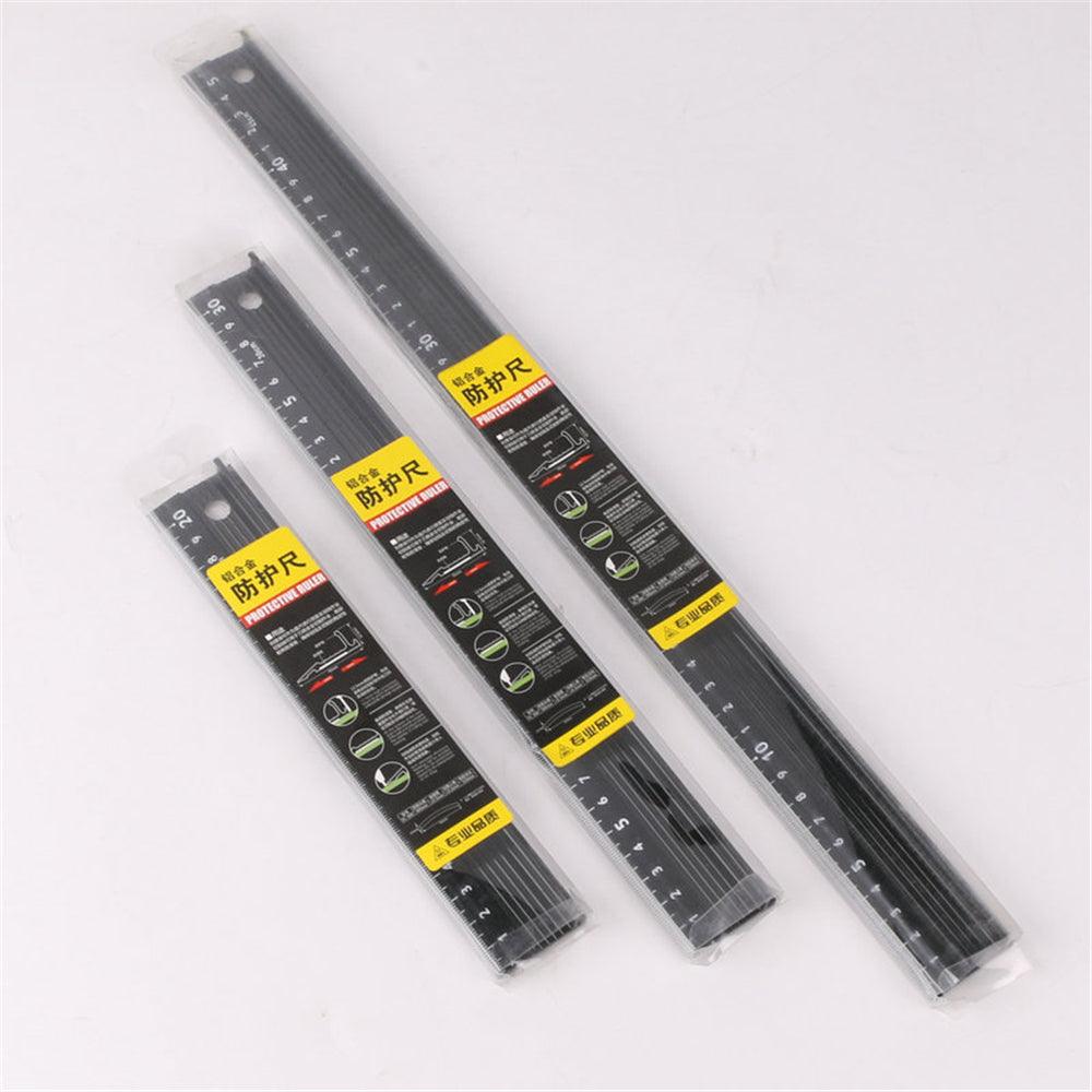 20/30/45cm Aluminum Alloy Protective Ruler Cutting Straight Scale Engineers Measuring Woodworking Cutting Tool - MRSLM