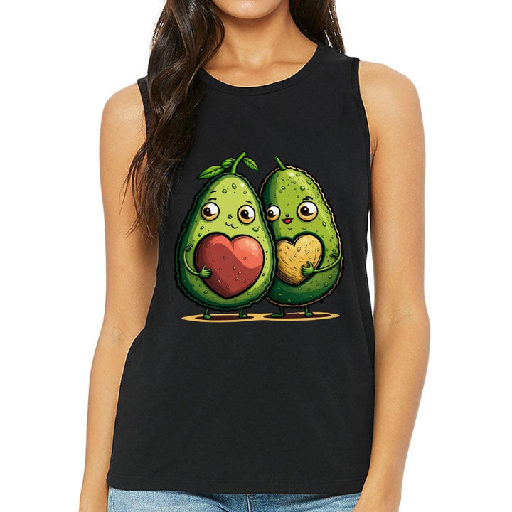 Avocado Women's Muscle Tank - Love Couple Tank Top - Graphic Workout Tank - MRSLM