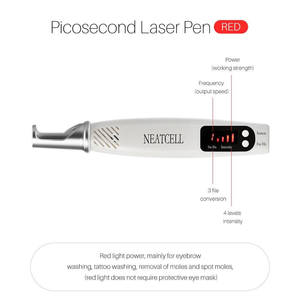 Laser Picosecond Pen Portable Red And Blue Laser Eyebrow Washing Machine Freckle Removal Tattoo Spot Mole Pen - MRSLM