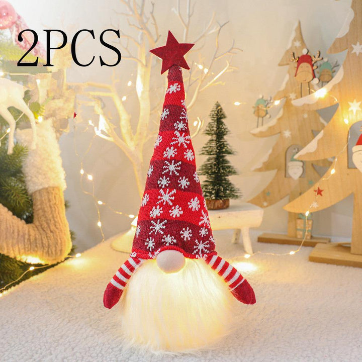 Christmas Decoration Glowing Dwarf Plush Doll Ornaments Children's Gifts Faceless Rudolph - MRSLM