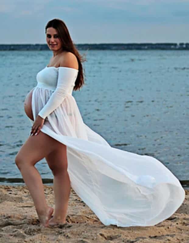 Women's Long Lace Maternity Dress