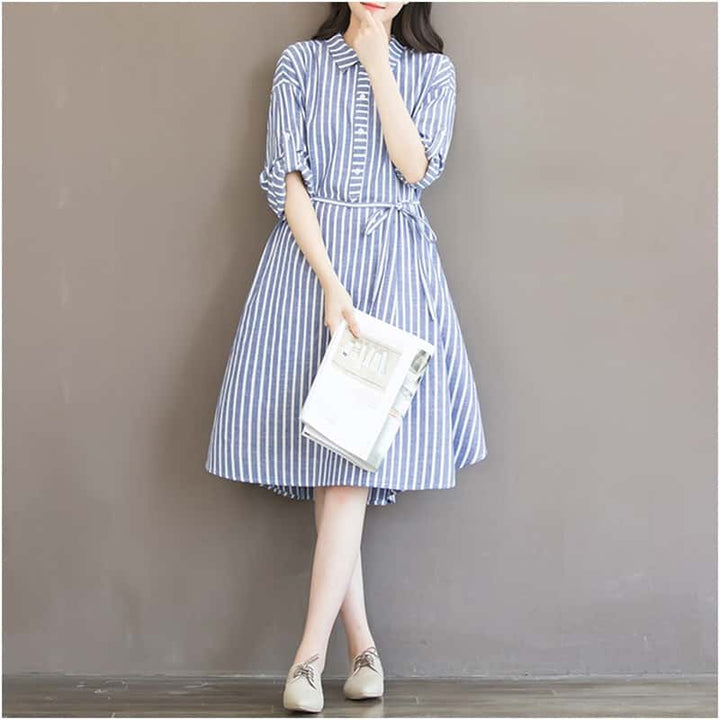 Cotton Striped Dress for Pregnant Women