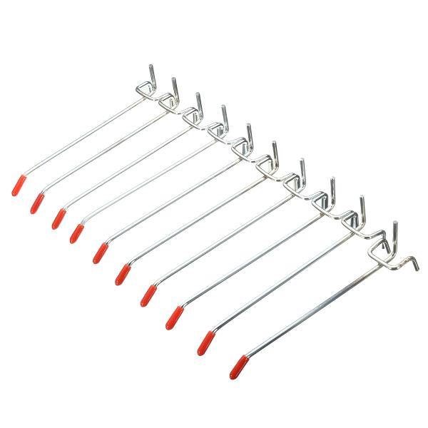 10Pcs Stainless Steel Wall Display Hooks for Coat Shop Slatwall Panel 10 × 150MM - MRSLM