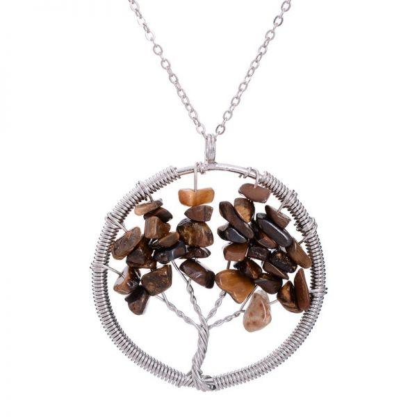 Natural stone tree of life purely handmade pendant necklace - MRSLM