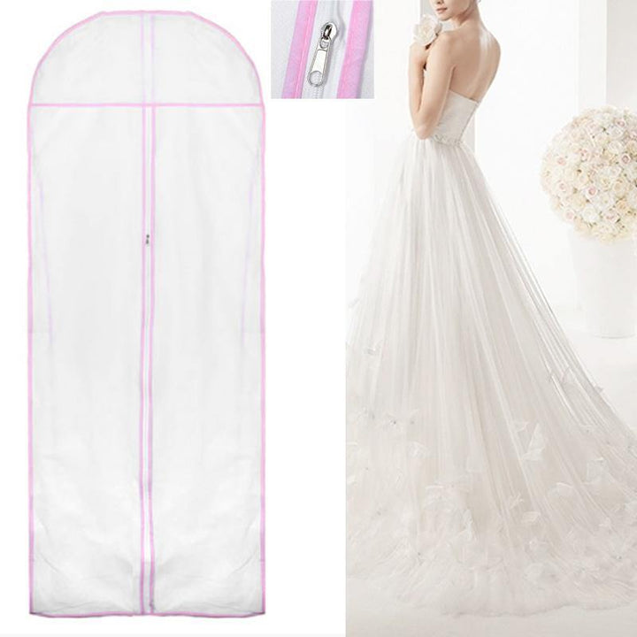 150CM Wedding Dress Storage Bag Bridal Gown Garment Cover Carrier Zip Clothes Storage Bag - MRSLM