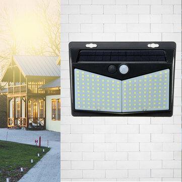 208LED Solar Powered Wall Light PIR Motion Sensor Outdoor Garden 3 Side Lamp - MRSLM