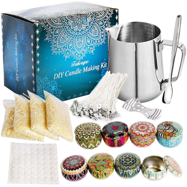 Practical DIY Candle Making Kit Candles Craft Tool Set Pouring Pot Wicks Wax Kit - MRSLM