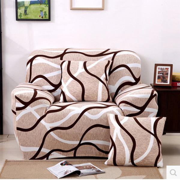 One Seater Textile Spandex Strench Flexible Printed Elastic Sofa Couch Cover Furniture Protector - MRSLM