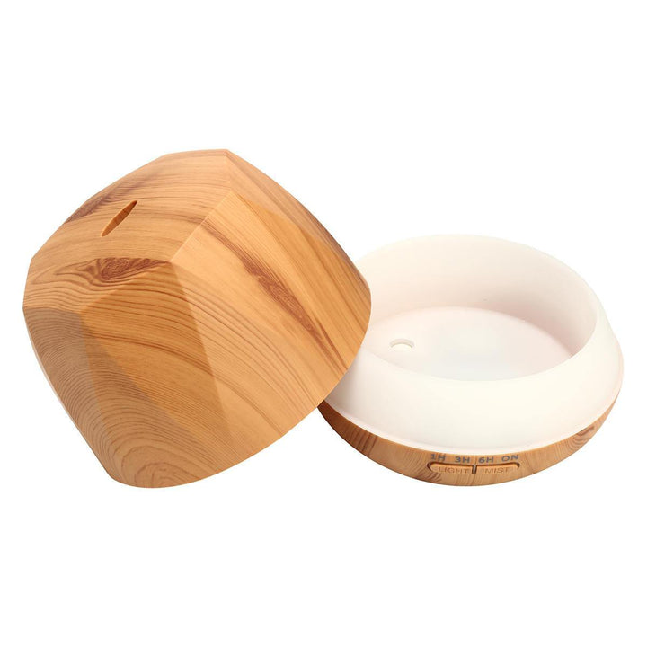 Wood Grain Rhombus Ultrasonic Air Humidifier Aroma Essential Oil Diffuser Aromatherapy Atomizer - MRSLM