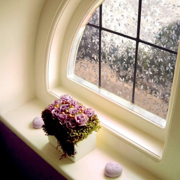 Frosted Window Film Flower Window Sticker Privacy Anti-UV Office Home Decoration - MRSLM