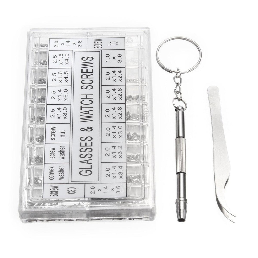 1000Pcs Micro Eyeglass Sunglass Spectacles Tiny Screw Nut Set Repair Kit Tools - MRSLM