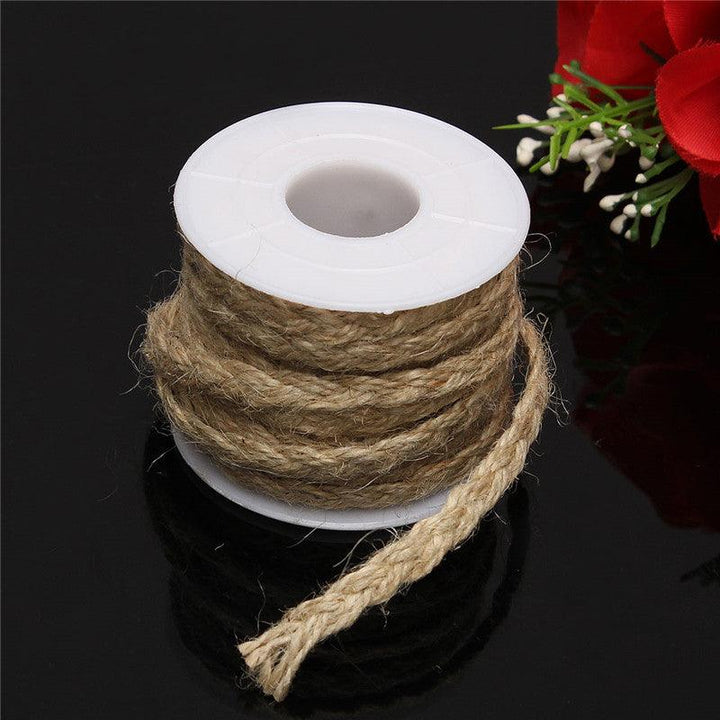 5M Natural Hessian Rope Burlap Ribbon DIY Craft Vintage Wedding Party Home Decor - MRSLM