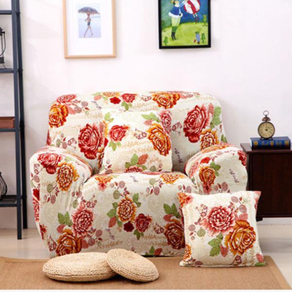 Creative Chair Covers Seater Textile Spandex Strench Flexible Printed Elastic Sofa Couch Cover Furniture Protector With Two Pillow Cases - MRSLM