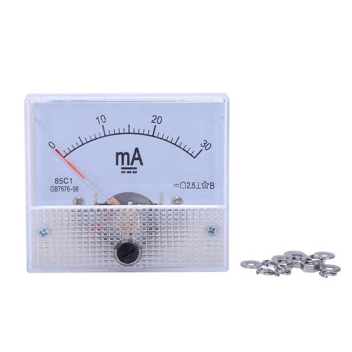 85C1 DC mA Ammeter 0-10MA 30MA 50MA 100MA Analog Current Panel Meter Ammeter - MRSLM