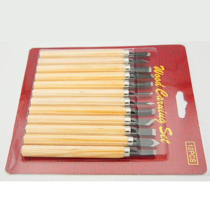 3/4/5/6/8/10/12Pcs Hand Wood Carving Chisels Steel Seal Stone Lettering Engraving Set Tools Engraving Pen - MRSLM