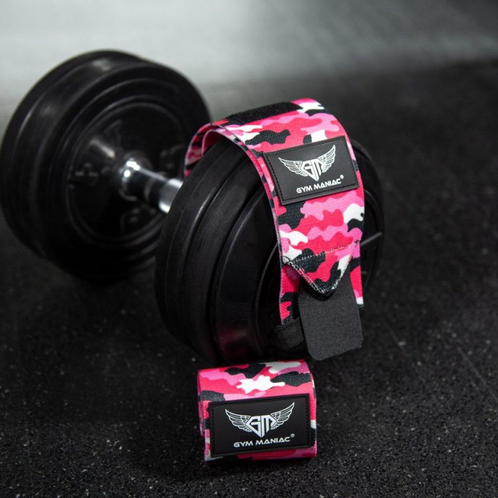 Gym Maniac Pink Camo GM Weightlifting Wrist Wraps - MRSLM